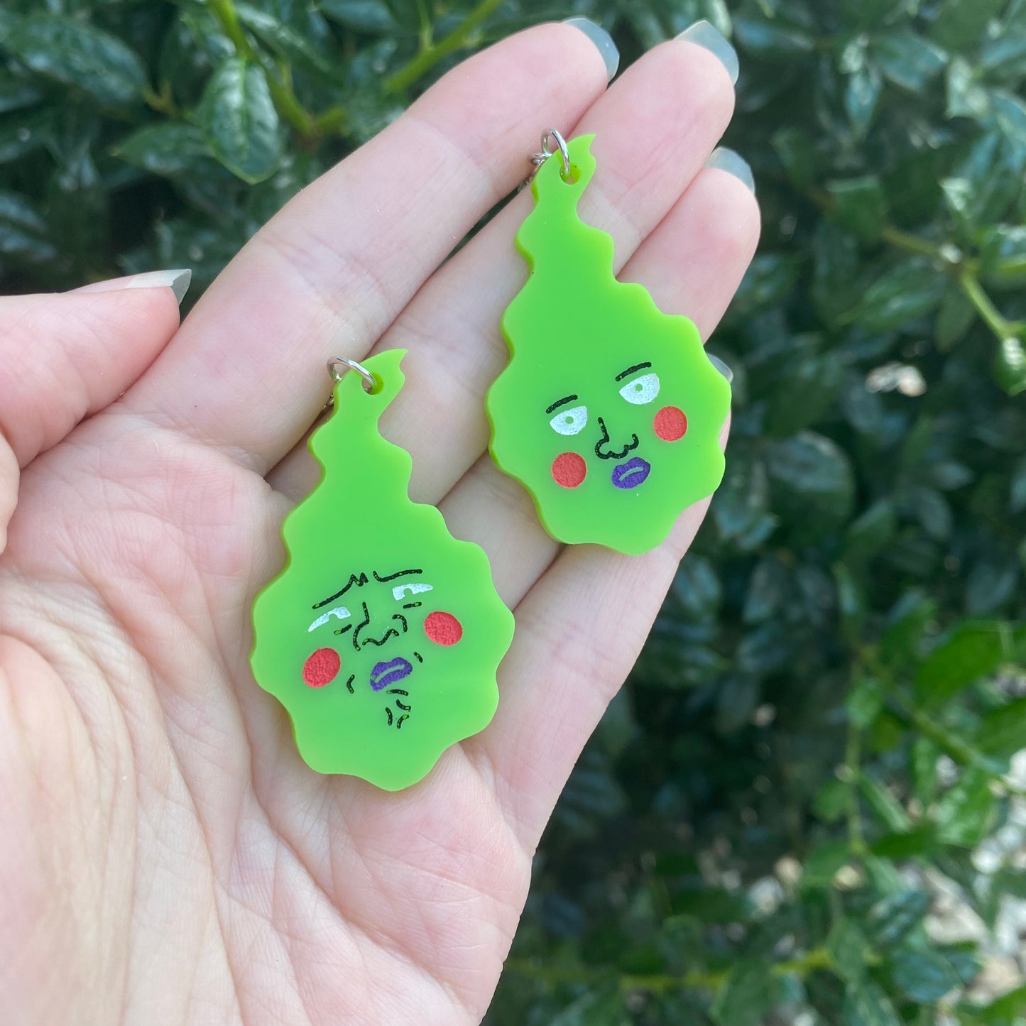 Small Disgusted Dimple Acrylic Earrings