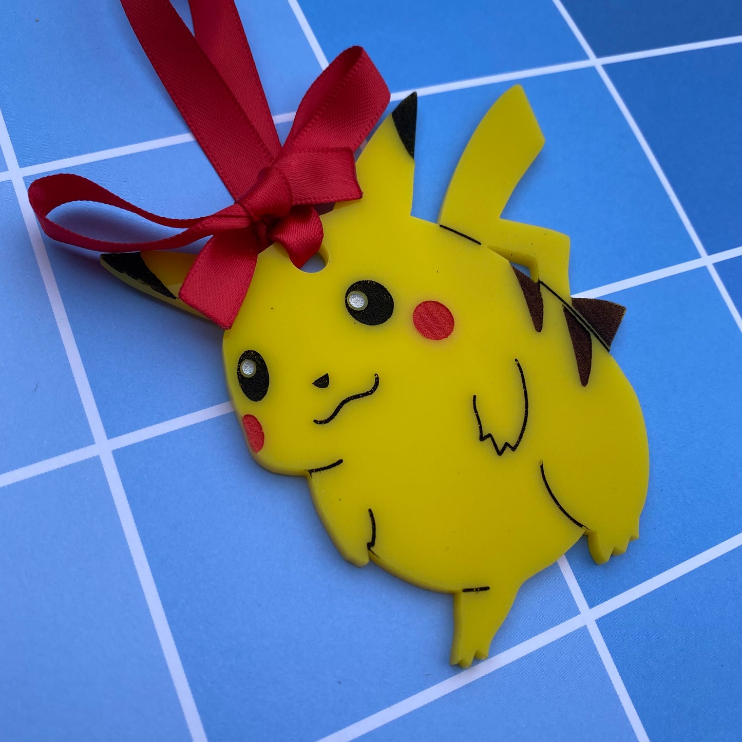Round Pikachu Acrylic Ornament