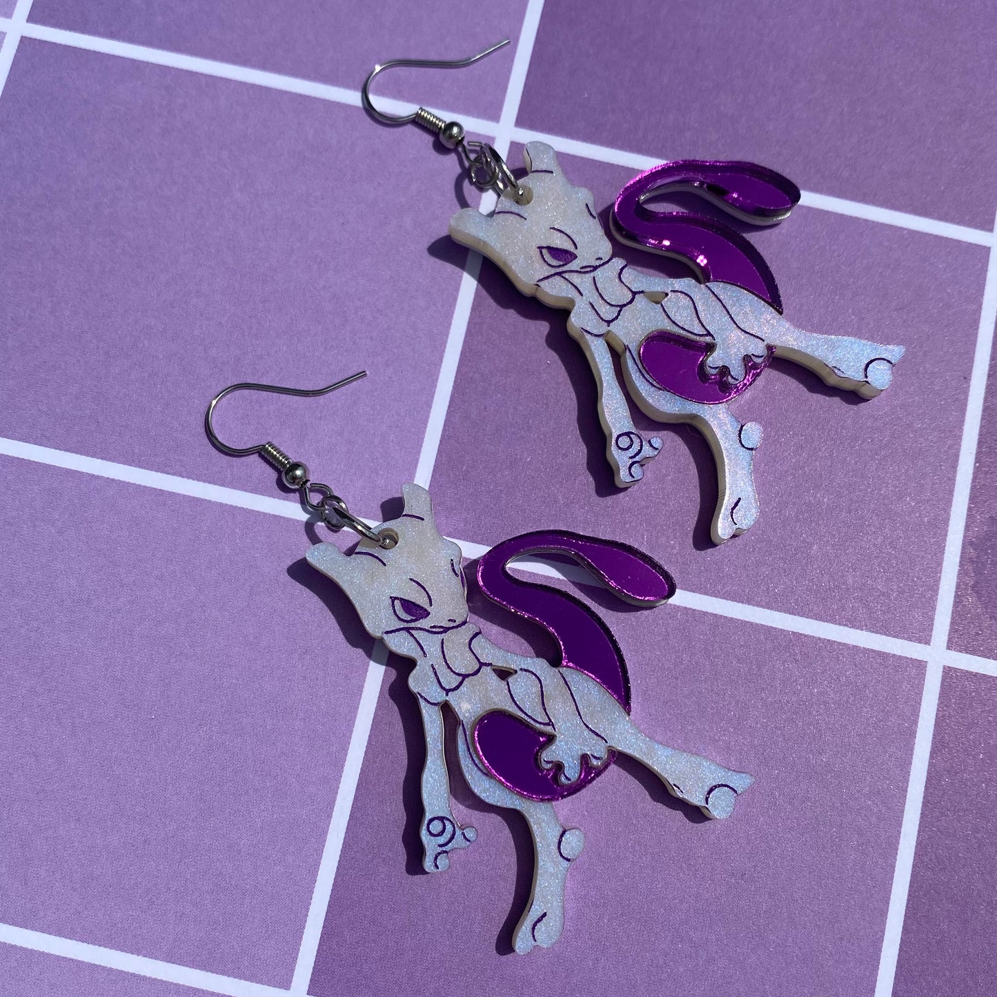 Mewtwo Acrylic Earrings